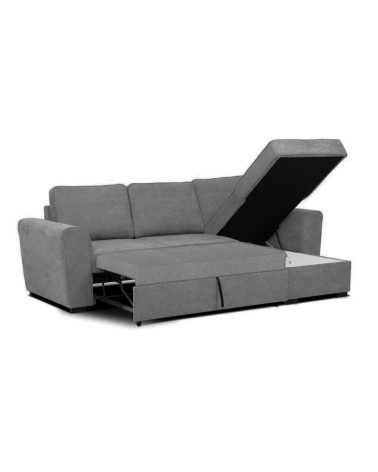 Divano letto corner reversibile Aston con contenitore in tessuto C1705 Ash grigio