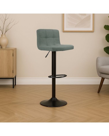 Sgabello regolabile Mosva colore verde con gambe nere opache