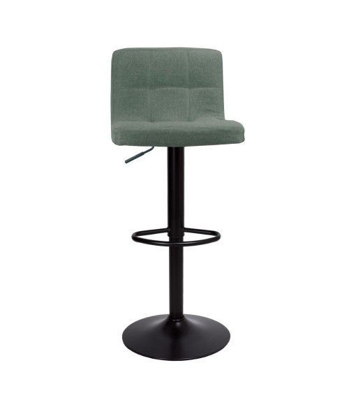 Sgabello regolabile Mosva colore verde con gambe nere opache