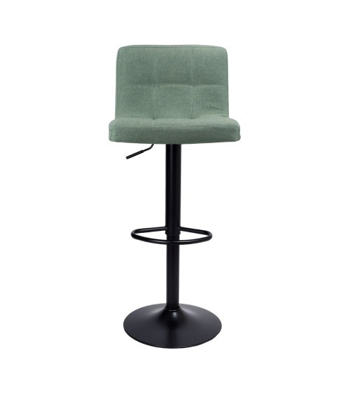 Sgabello regolabile Mosva colore verde con gambe nere opache