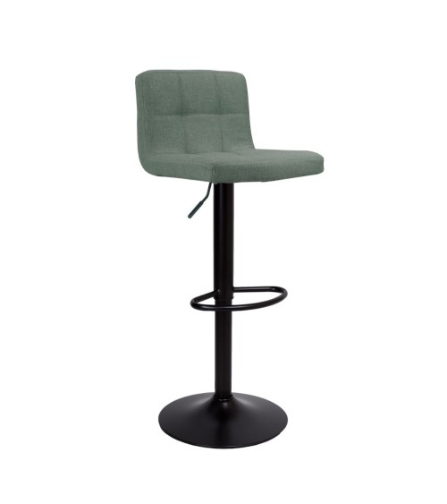 Sgabello regolabile Mosva colore verde con gambe nere opache