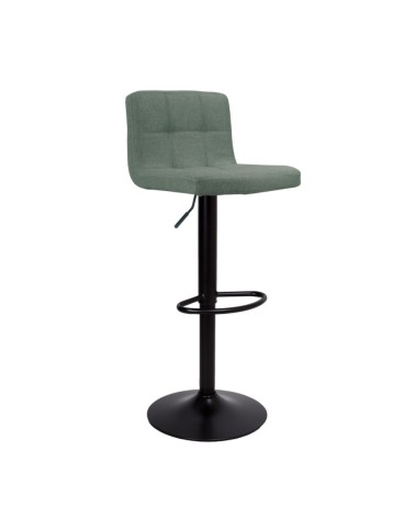 Sgabello regolabile Mosva colore verde con gambe nere opache