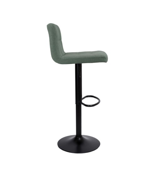 Sgabello regolabile Mosva colore verde con gambe nere opache