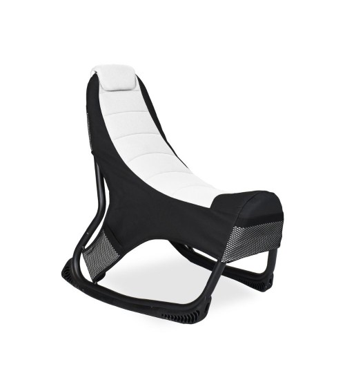 Sedia gaming Rocky con seduta imbottita in rete bicolore nero e bianco