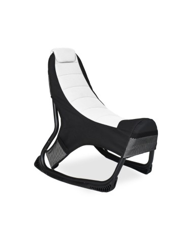 Sedia gaming Rocky con seduta imbottita in rete bicolore nero e bianco
