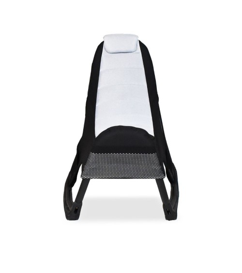Sedia gaming Rocky con seduta imbottita in rete bicolore nero e bianco