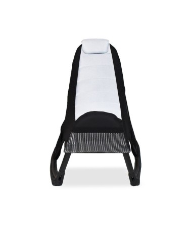 Sedia gaming Rocky con seduta imbottita in rete bicolore nero e bianco