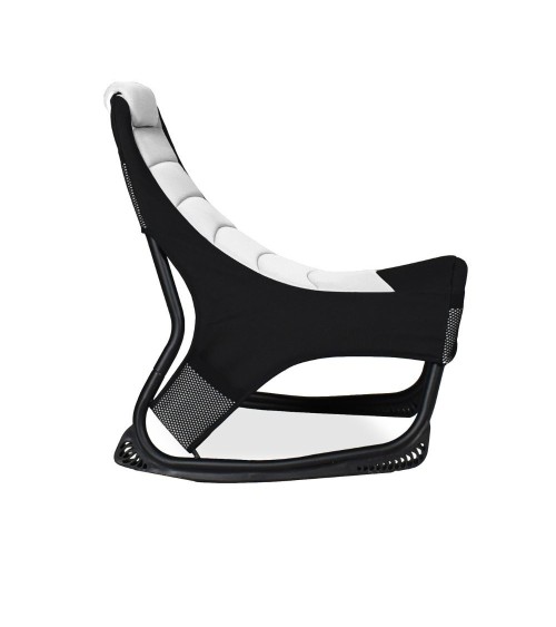 Sedia gaming Rocky con seduta imbottita in rete bicolore nero e bianco