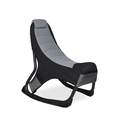 Sedia gaming Rocky con seduta imbottita in rete bicolore nero e grigio