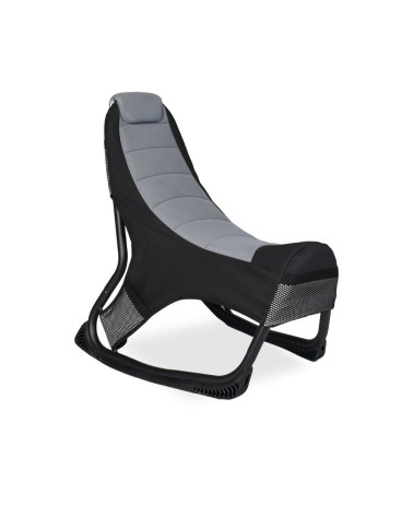 Sedia gaming Rocky con seduta imbottita in rete bicolore nero e grigio