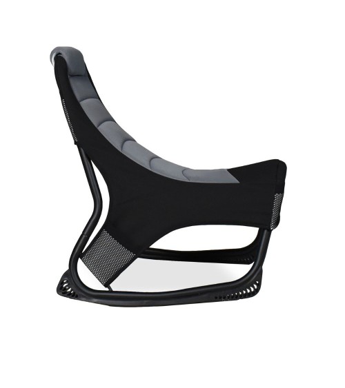 Sedia gaming Rocky con seduta imbottita in rete bicolore nero e grigio