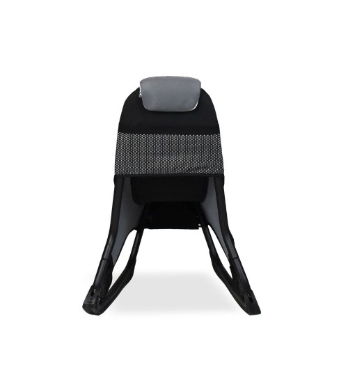 Sedia gaming Rocky con seduta imbottita in rete bicolore nero e grigio