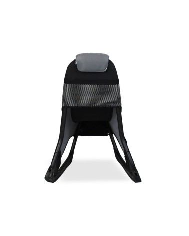 Sedia gaming Rocky con seduta imbottita in rete bicolore nero e grigio