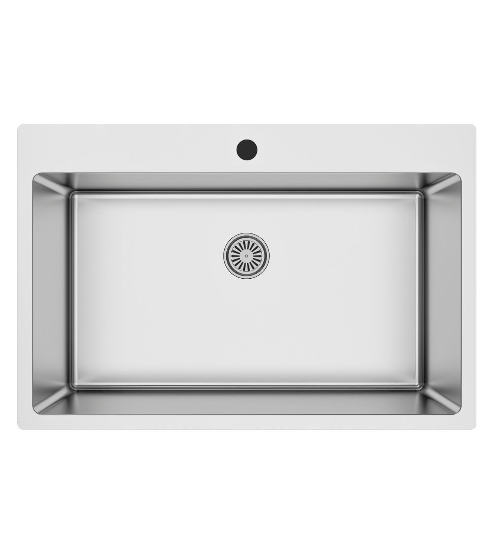 Lavello da incasso SA233 1 vasca 76x50.5 cm. inox