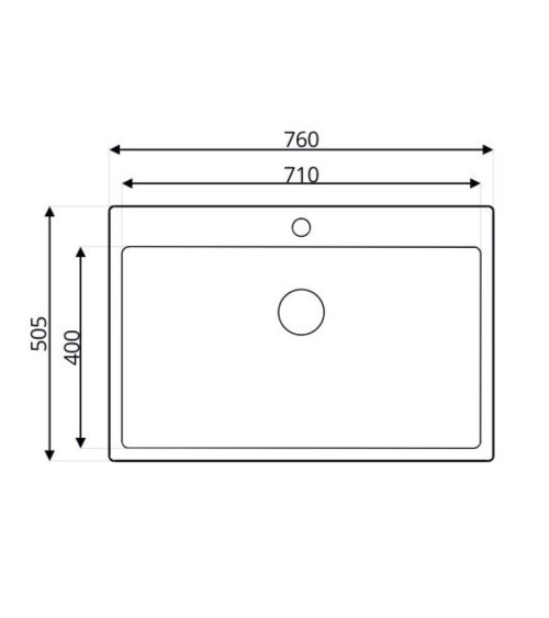 Lavello da incasso SA233 1 vasca 76x50.5 cm. inox