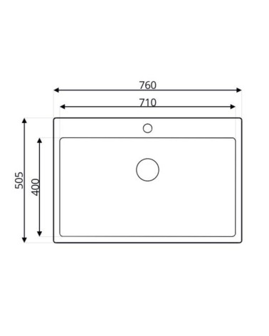 Lavello da incasso SA233 1 vasca 76x50.5 cm. inox