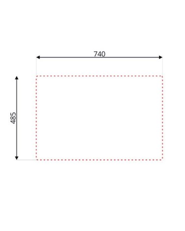 Lavello da incasso SA233 1 vasca 76x50.5 cm. inox