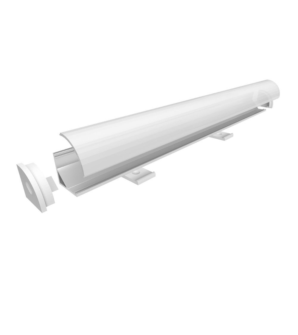 Profilo P53 alluminio lunghezza 1200mm. con schermo bianco con touch dimmer bianco