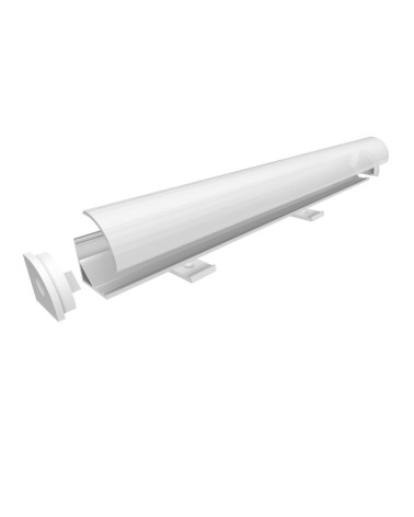 Profilo P53 alluminio lunghezza 1200mm. con schermo bianco con touch dimmer bianco