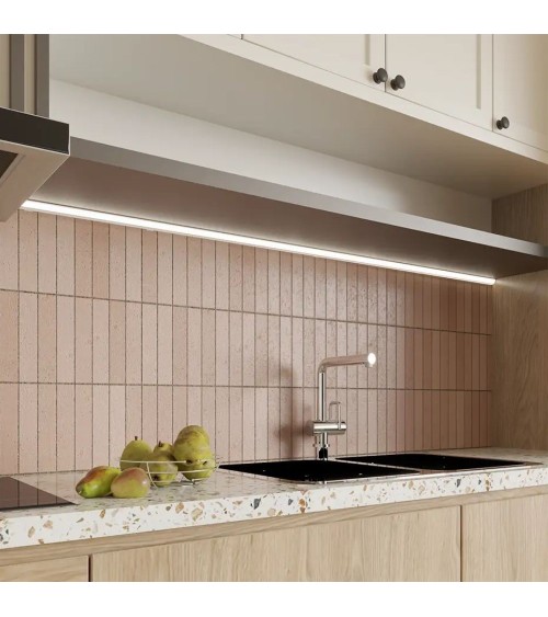 Profilo P53 alluminio lunghezza 1200mm. con schermo bianco con touch dimmer bianco