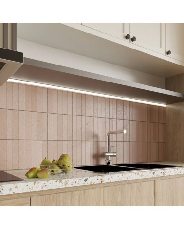 Profilo P53 alluminio lunghezza 1200mm. con schermo bianco con touch dimmer bianco