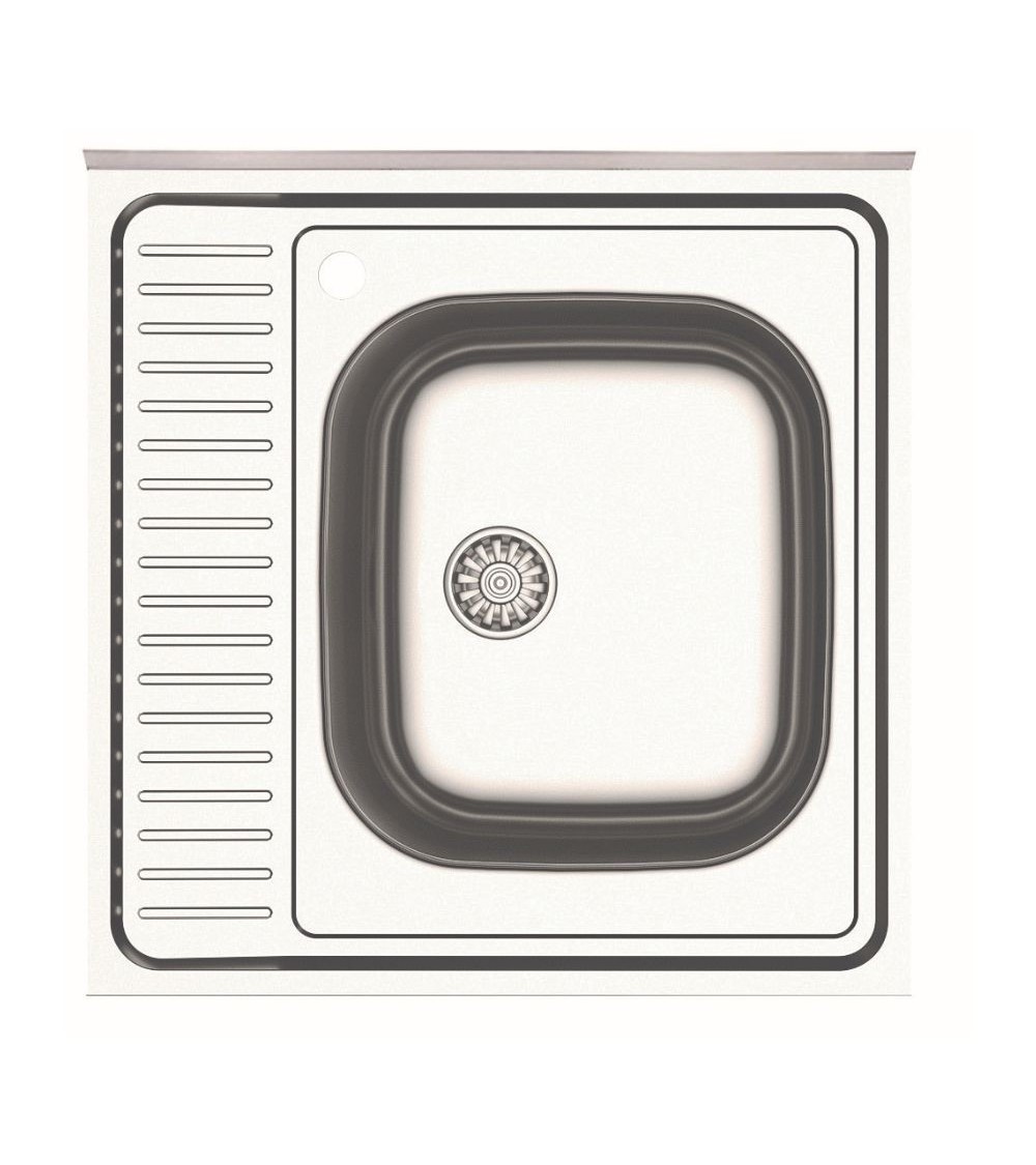 Lavello da appoggio SA24 una vasca 60x60cm. inox