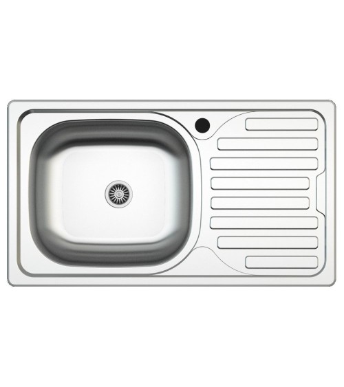 Lavello incasso SA07 una vasca con gocciolatoio destro 43.5x76 cm. inox