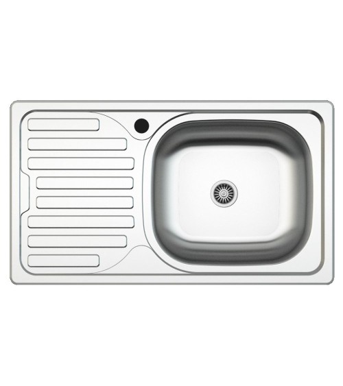 Lavello incasso SA07 una vasca con gocciolatoio sinistro 43.5x76 cm. inox