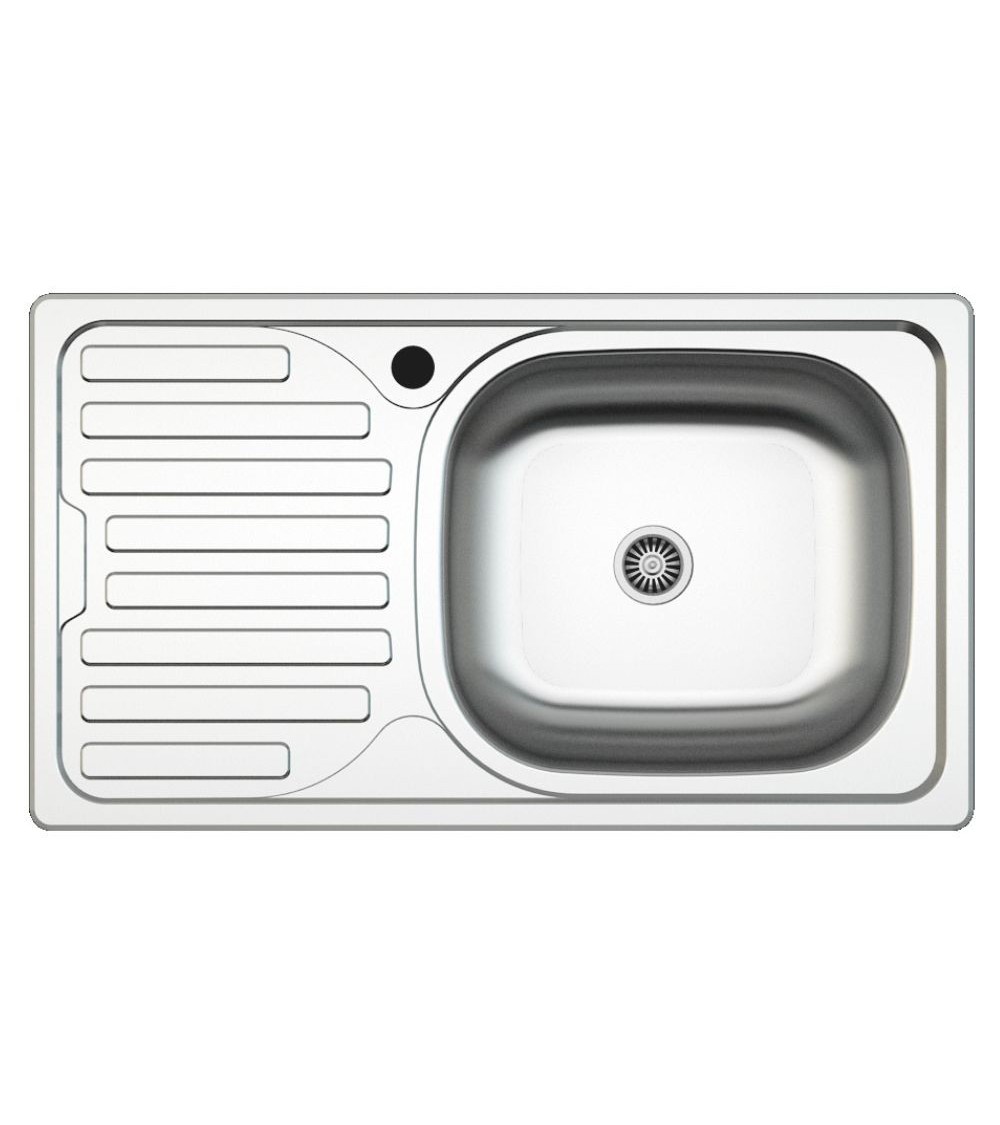 Lavello incasso SA07 una vasca con gocciolatoio sinistro 43.5x76 cm. inox