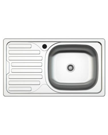 Lavello incasso SA07 una vasca con gocciolatoio sinistro 43.5x76 cm. inox