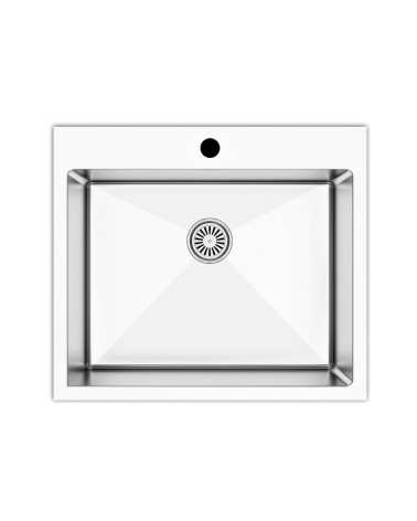Lavello incasso SA3070 una vasca 55x48 cm. inox