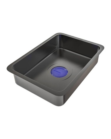 Lavello incasso SA3541 una vasca 75x45 cm. completo di accessori trattamento PVD acciaio nero