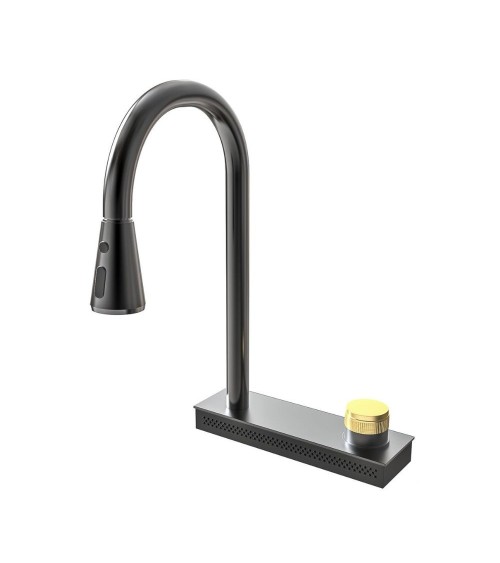 Lavello incasso SA3541 una vasca 75x45 cm. completo di accessori trattamento PVD acciaio nero