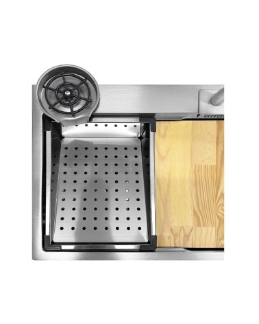 Lavello incasso SA3541 una vasca 75x45 cm. completo di accessori colore inox