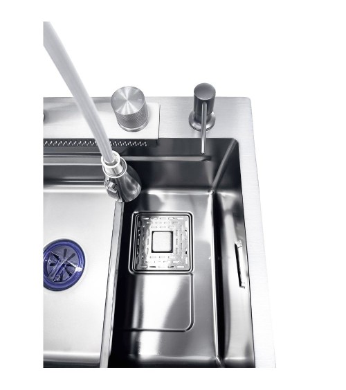 Lavello incasso SA3541 una vasca 75x45 cm. completo di accessori colore inox