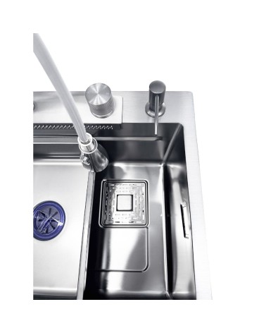Lavello incasso SA3541 una vasca 75x45 cm. completo di accessori colore inox