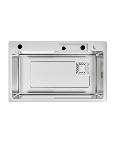 Lavello incasso SA3541 una vasca 75x45 cm. completo di accessori colore inox