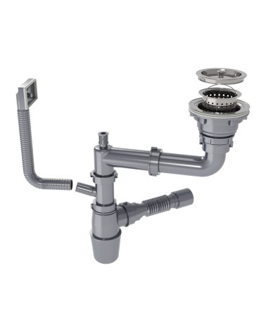 Lavello incasso SA3541 una vasca 75x45 cm. completo di accessori colore inox
