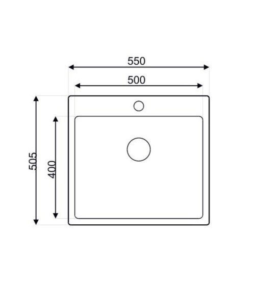 Lavello da incasso SA383 1 vasca 55x50.5 cm. inox