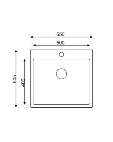 Lavello da incasso SA383 1 vasca 55x50.5 cm. inox