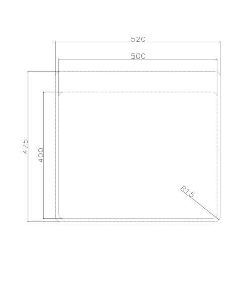 Lavello da incasso SA383 1 vasca 55x50.5 cm. inox