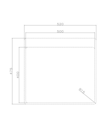 Lavello da incasso SA383 1 vasca 55x50.5 cm. inox