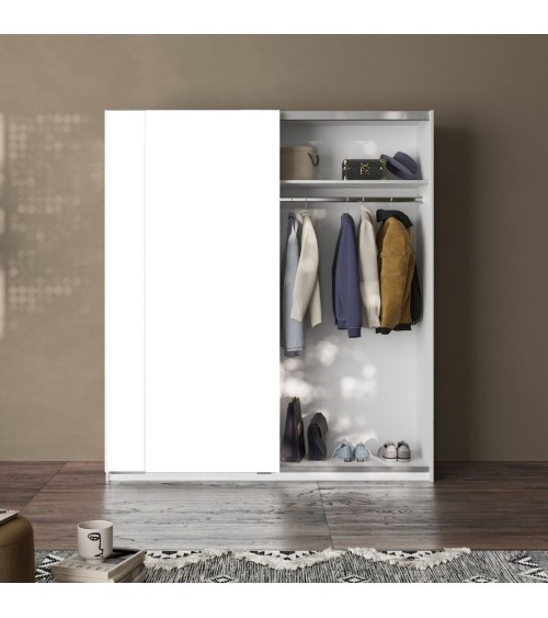 Armadio Swing 2 ante scorrevoli colore bianco opaco 180x55x210H cm.