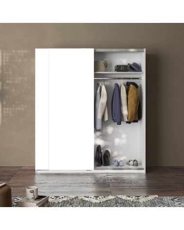 Armadio Swing 2 ante scorrevoli colore bianco opaco 180x55x210H cm.