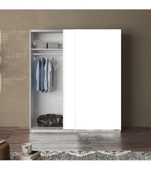 Armadio Swing 2 ante scorrevoli colore bianco opaco 180x55x210H cm.
