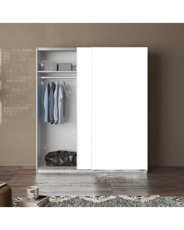 Armadio Swing 2 ante scorrevoli colore bianco opaco 180x55x210H cm.