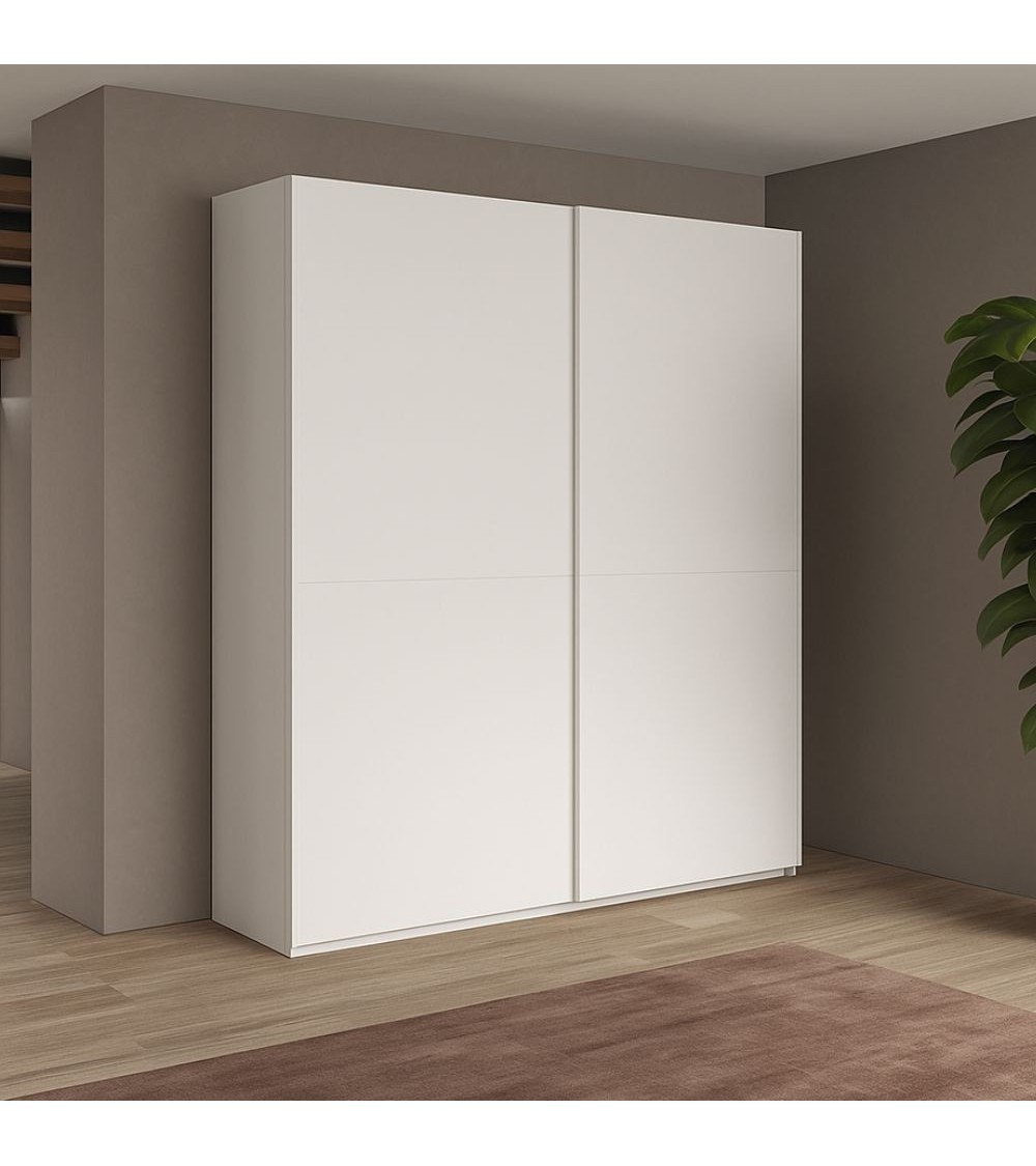 Armadio Swing 2 ante scorrevoli colore bianco opaco 180x55x230H cm.