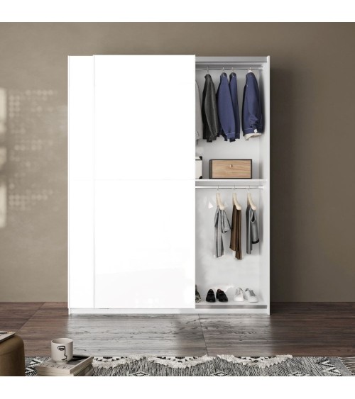 Armadio Swing 2 ante scorrevoli colore bianco opaco 180x55x230H cm.