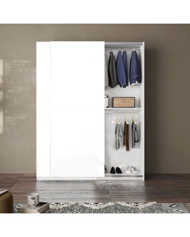 Armadio Swing 2 ante scorrevoli colore bianco opaco 180x55x230H cm.