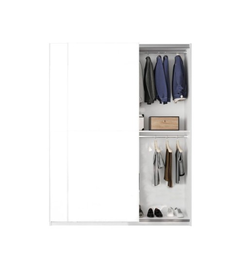 Armadio Swing 2 ante scorrevoli colore bianco opaco 180x55x230H cm.